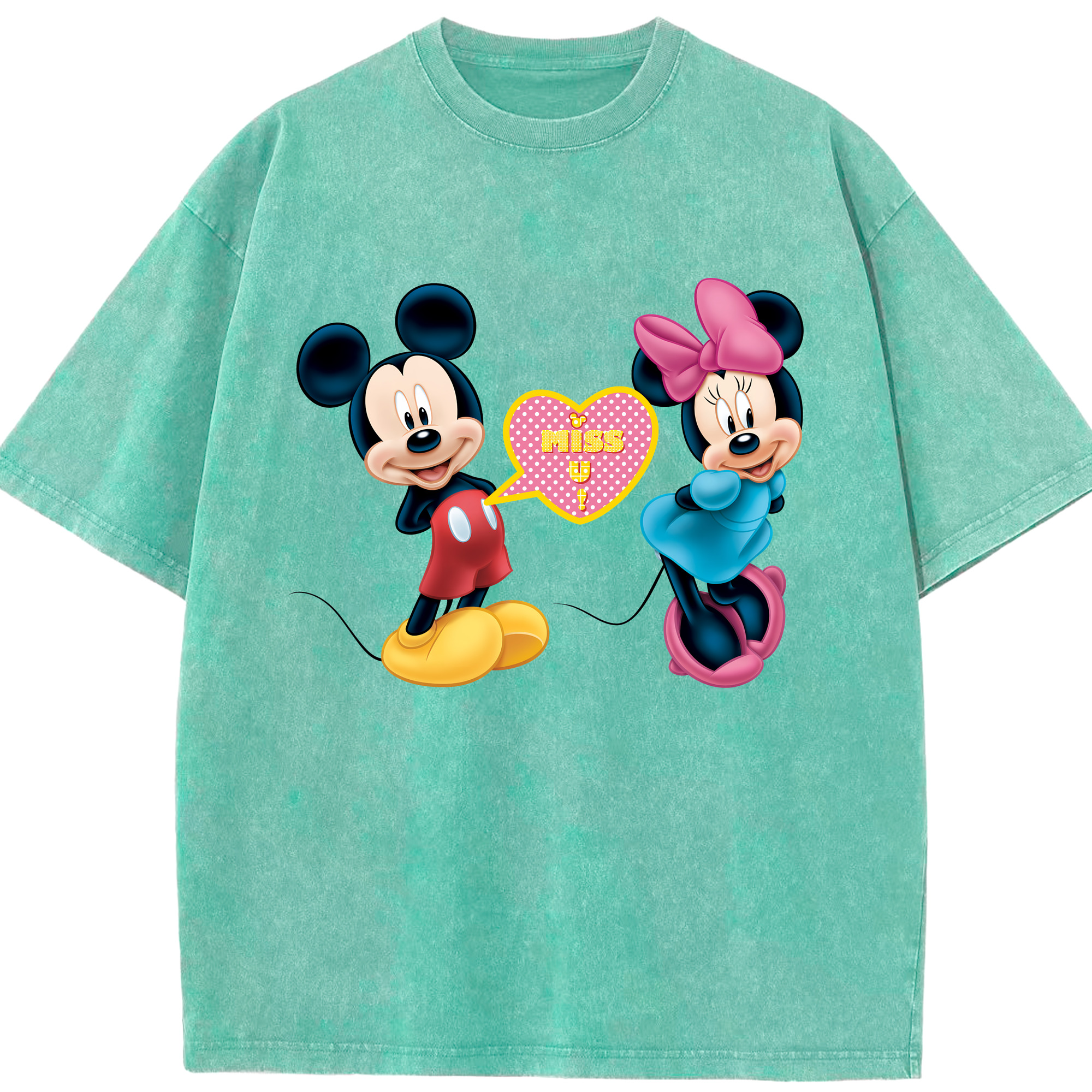 （画像用） ミッキーマウス Mickey Mouse 綿100% ヴィンテージ風 半袖Tシャツ（フロントプリント）